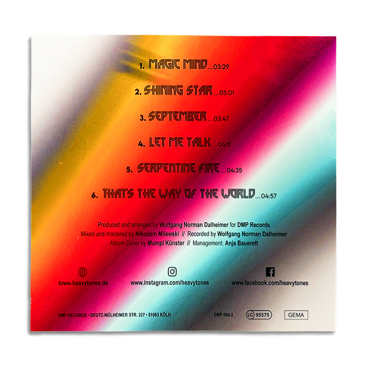 heavytones – A Tribute to Earth, Wind & Fire, CD-Rückseite